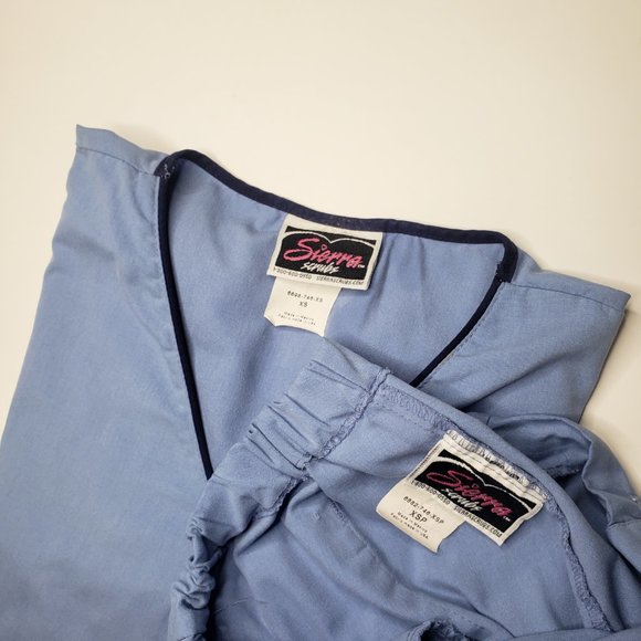 Sierra Scrubs Ceil Blue Scrub Set XSP - Picture 3 of 5
